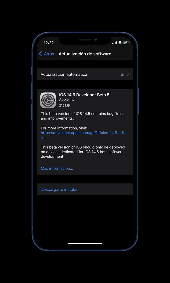 ZonaAppleWorld's tweet image. 🚨Se ah lanzado la Beta 5 para Desarrolladores de #iOS145 #iOS145DevBeta5