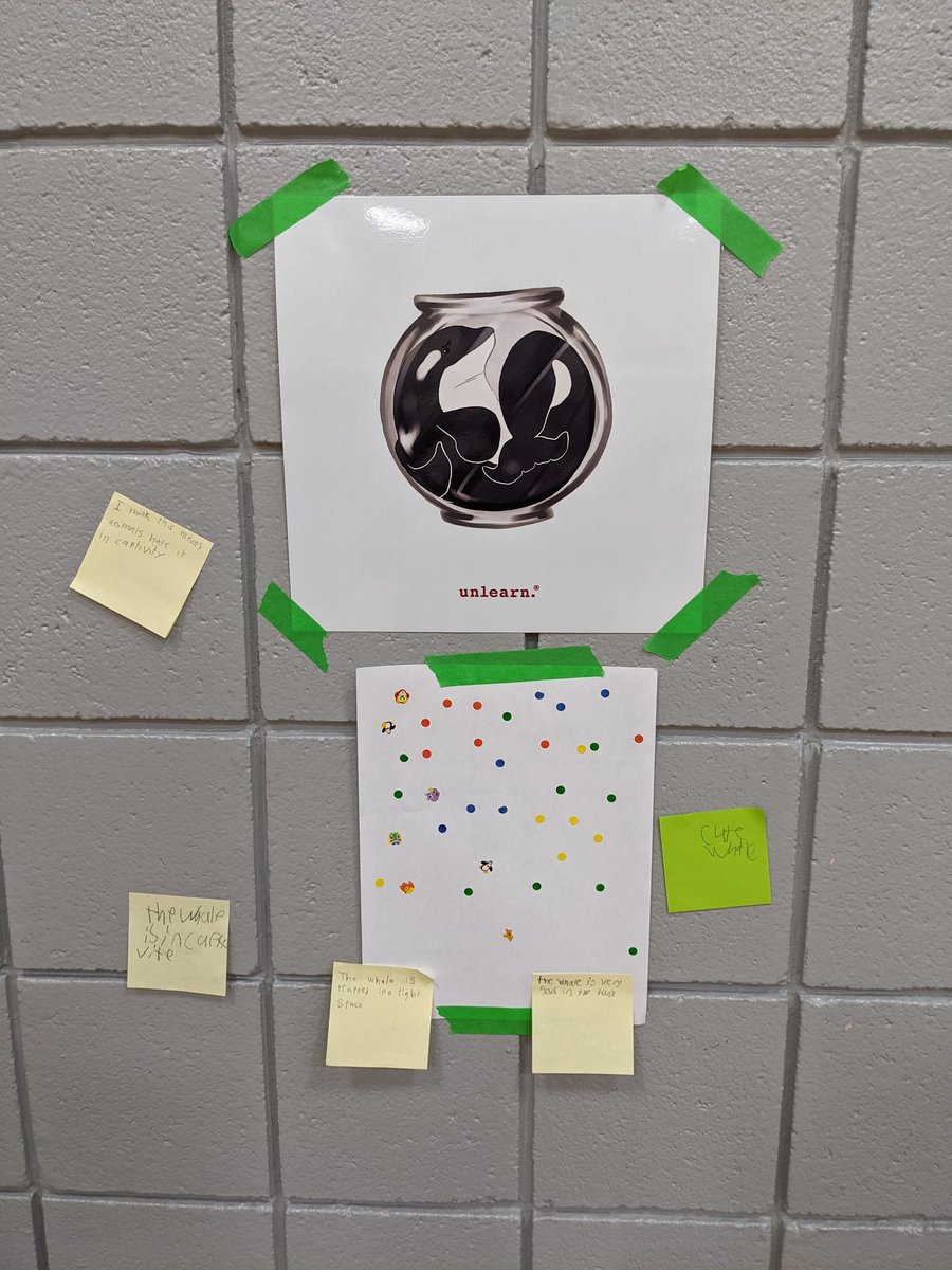 GouettsGr5's tweet photo. Students spent part of the morning thinking about their interpretation of @unlearn_com posters and using #dotmocracy @staugustinewcd. Their ideas were so varried and insightful! https://t.co/7SPA51RRno