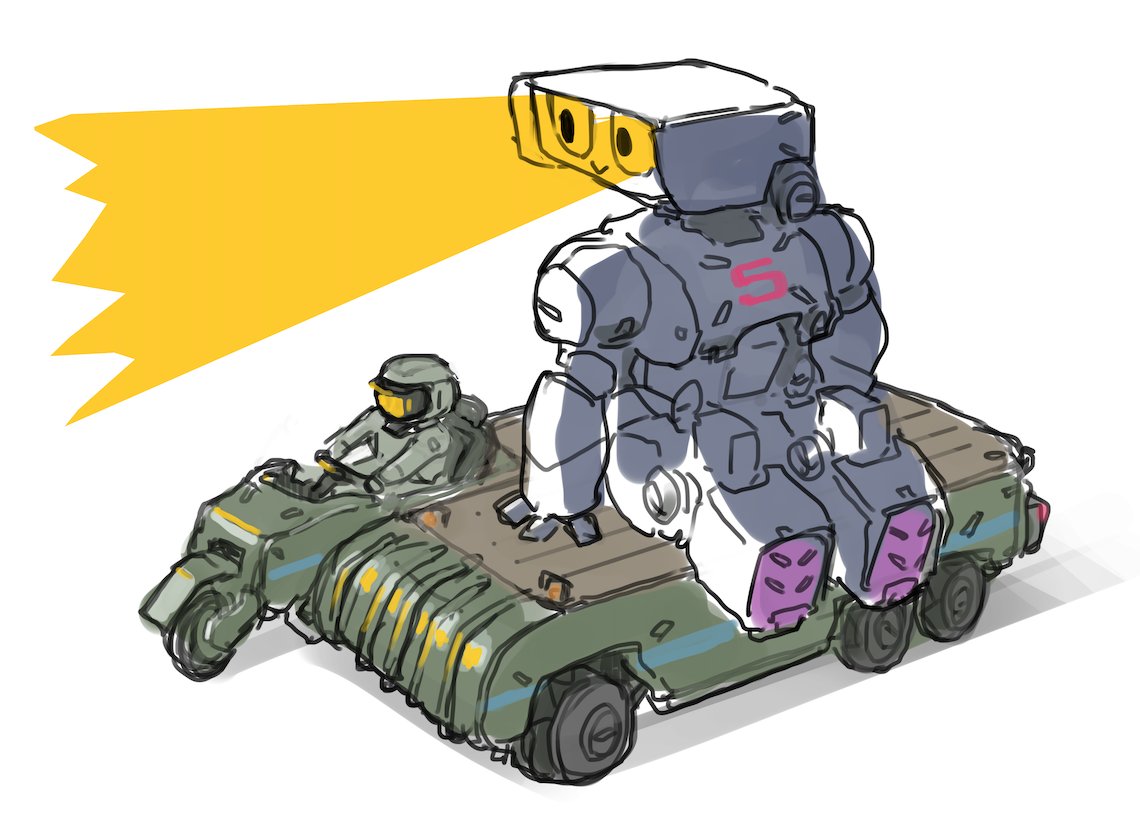 「#見た人も何か無言でロボットをあげる 」|mzn/ミズノシンヤのイラスト