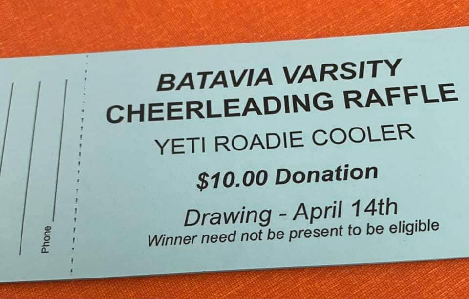 Who wants to win a yeti cooler?!? $10 gets you a chance to win 🎉 see any varsity cheerleader or Coach Stacy to purchase a ticket today!