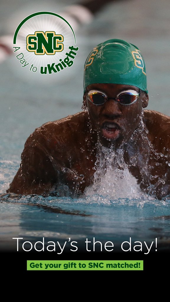 SNCSwimandDive's tweet photo. Join the team today – give to SNC!
Today is SNC’s annual day of giving– support our students by indicating that you would like your gift designated for the SNC Swim and Dive program. Every gift will be matched dollar-for-dollar.Join the team and make today a “W” for SNC students! https://t.co/jwM9m5rBit