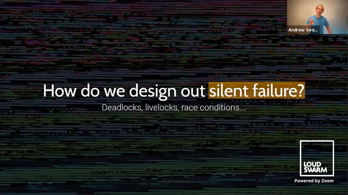 techdev5521's tweet image. "Silent failure is the worst type of failure." from @andrewgodwin's talk on Async Python at #PWC2021