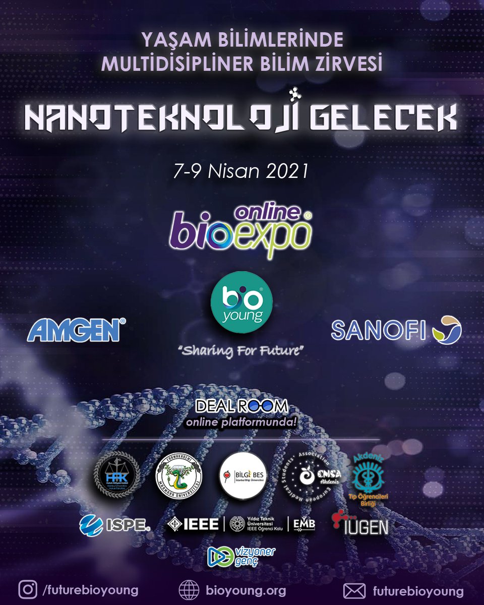mnesssuuu's tweet photo. Son zamanların en iyi etkinliği ile karşınızdayız!
BioYoung bilim dalları arasında köprü oluyor ve Türkiye’de yürütülen multidisipliner çalışmalar, “Nanoteknoloji Gelecek” teması ile 7-9 Nisan’da BIOEXPO Online etkinliğinde buluşuyor.
Kayıt;
https://t.co/Z2qxyBTGrZ
#bioyoung https://t.co/06KxSe40Jh