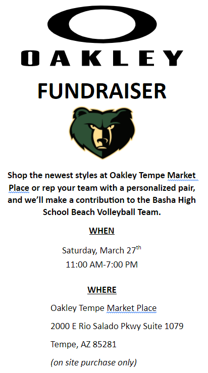 basha_vb's tweet photo. Fundraiser alert!!  Summer is coming and you need to refresh your eyewear and level up your swag game...and support our program!  1 day only!!  @BashaAthletics 

https://t.co/elOXLsojT9 https://t.co/4gzI7T3nDU