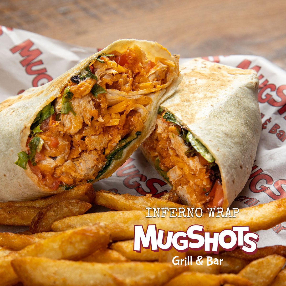 mugshotsburgers's tweet photo. New week, NEW menu items!! Kick off your week with one of our flavor-filled wraps! Run, donโt walk to try these new items today!! #havinagoodtime #infernowrap #phillywrap https://t.co/SjxChNuyLB