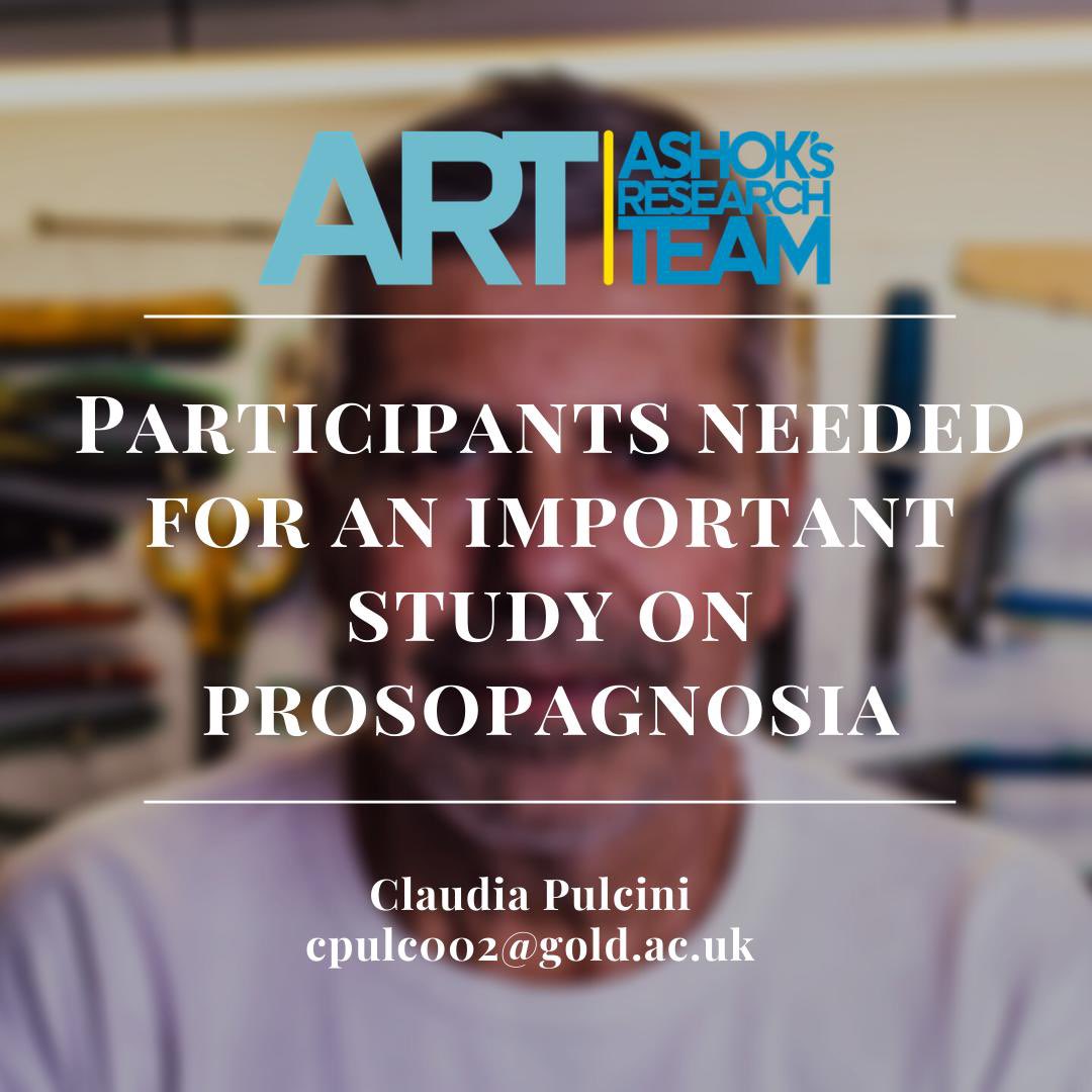 Research_by_ART's tweet photo. If you have Prosopagnosia, or think you might struggle with face recognition, don't hesitate to email our lead face recognition researcher Claudia Pulcini on cpulc002@gold.ac.uk. #artalks #prosopagnosia #neuroscience https://t.co/qdaIAiytRy