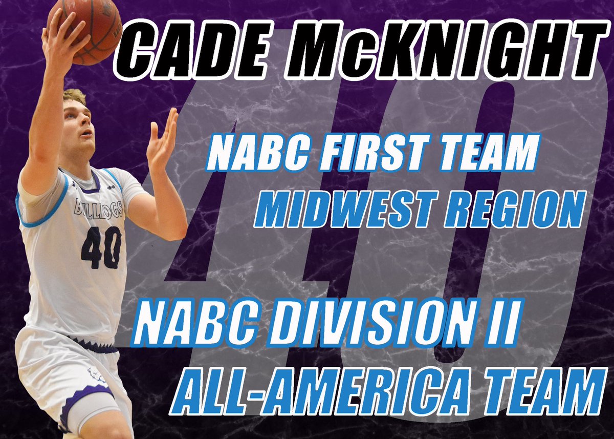 Congratulation to Cade McKnight on earning First Team Midwest Region and making the NABC Division 2 All-American Team!