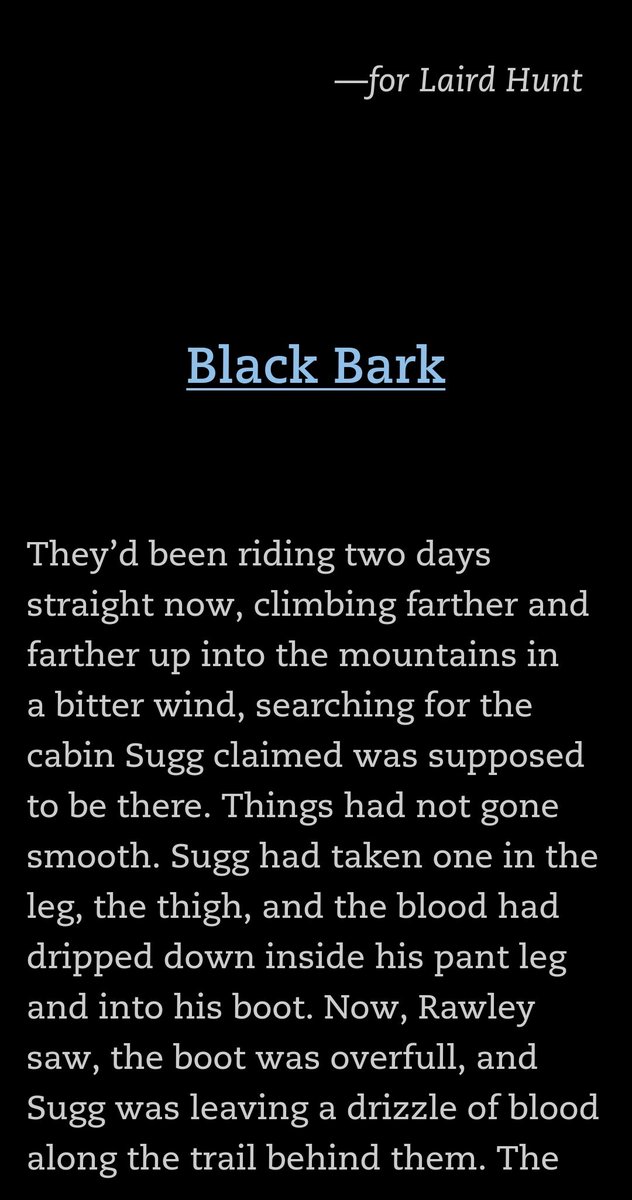 78. "Black Bark" by Brian Evenson from A COLLAPSE OF HORSES.