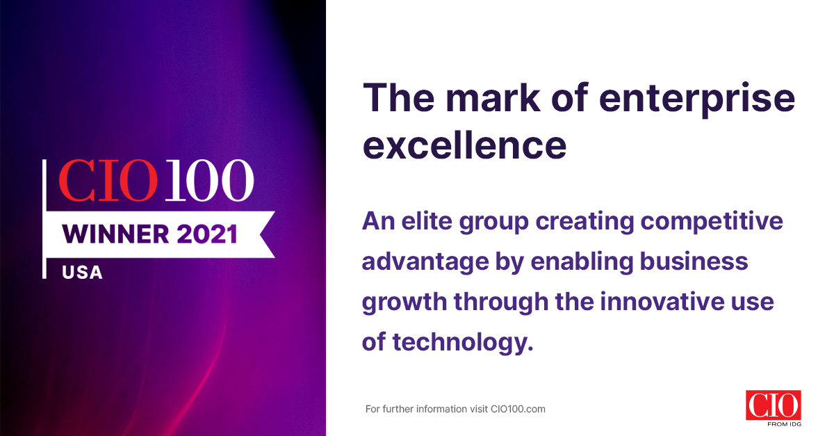 It’s an honor to see <a href="/intel/">Intel</a> named an IDG 2021 U.S. #CIO100 award winner, recognizing the innovative ways Intel is using IT to deliver business value.

Congratulations to all the 2021 honorees! trib.al/ICSEiBk

#IamIntel <a href="/CIOonline/">CIO.com</a> <a href="/CIOevents/">CIO Events</a>