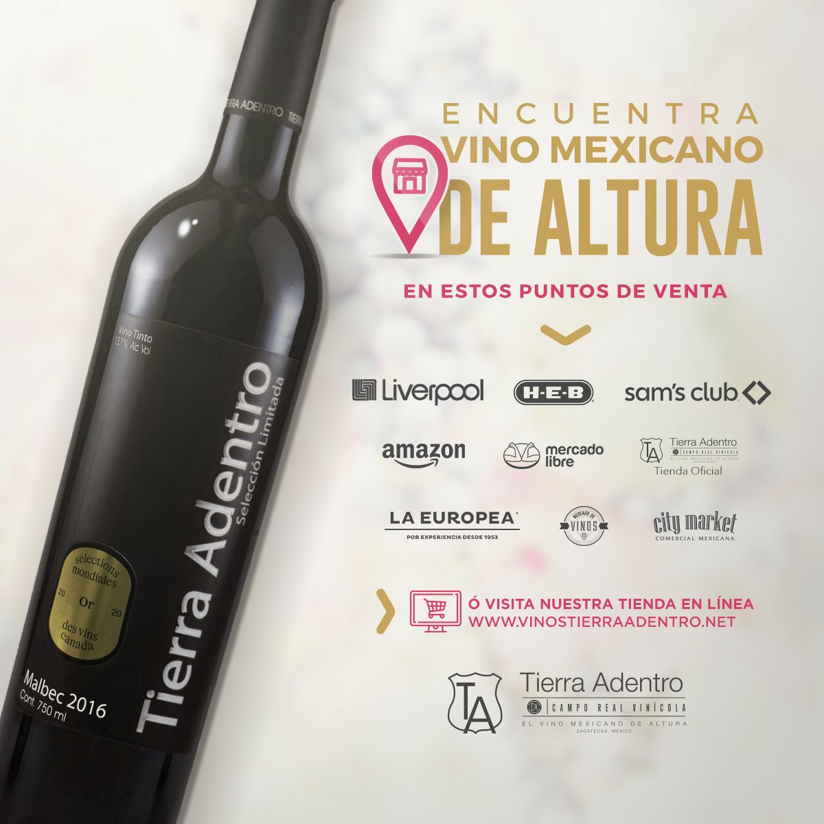 Puedes conseguir nuestras botellas en donde quiera que estés 😉 

Disfruta de Vinos Tierra Adentro🍷
#TANosUne