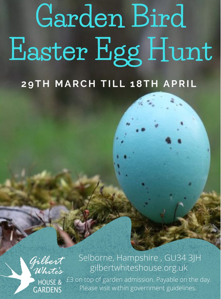 GilbertWhites's tweet photo. We are running a Garden Bird Easter Egg Hunt from the 29th March. 
A special trail around our garden in search of 10 eggs! https://t.co/S46SbXET0f