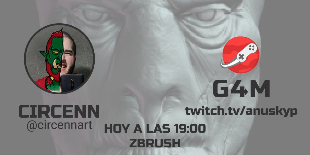 gamingfrommars's tweet photo. Hoy toca tarde de #zbrush con @CircennArt 😁 nos vemos a las19:00 en https://t.co/20ZAvEGOfQ https://t.co/szxVbEqi3y
