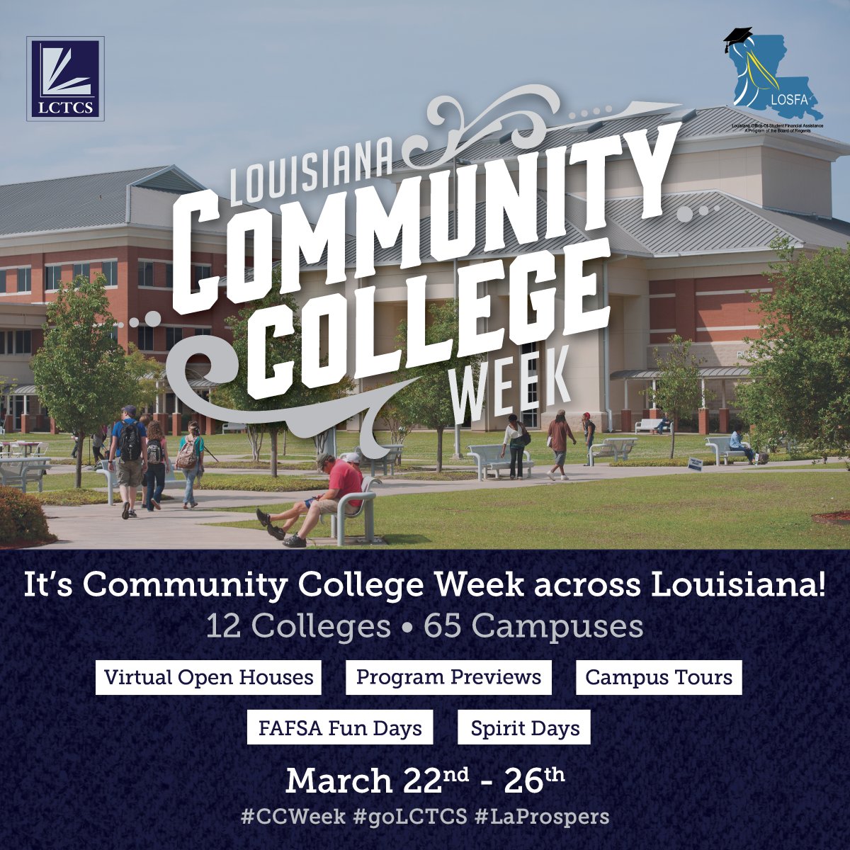 DrReneC's tweet photo. It's #CommunityCollegeWeek across Louisiana. Check out what's happening at the @golctcs college near you! https://t.co/LjQYCM7q0M https://t.co/gcTrhY9qhS