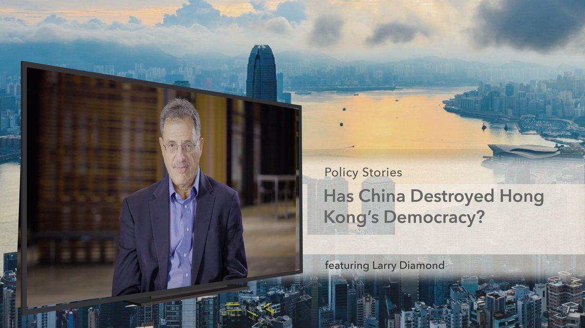 HooverInst's tweet photo. In the latest video from @Policy_Ed, @HooverInst Senior Fellow @LarryDiamond explains how China is systematically destroying Hong Kong’s autonomy, democracy, and rule of law. Watch the video here: https://t.co/PSE3THoJes https://t.co/A6PBPW8uBz