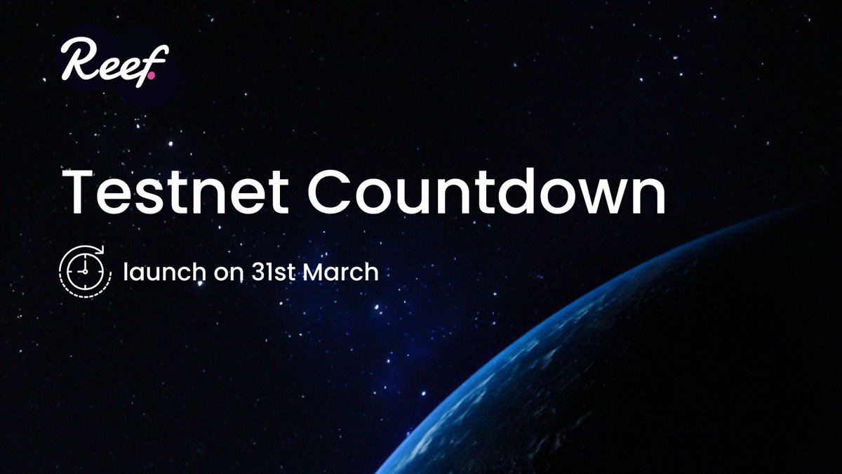 Reef_Chain's tweet image. SAVE THE DATE 📅

🏁 We're launching the Reef Chain Testnet on 31st March &amp;amp; we're proud to serve as the Gateway to DeFi. 

This development marks a major milestone for $REEF and brings us a step closer to our main goal of making DeFi easy.

👉 RSVP: crowdcast.io/e/reefchain_te…