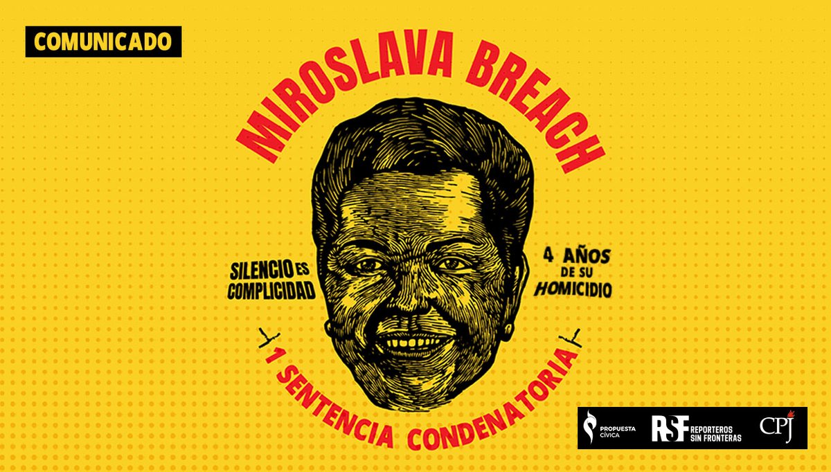 PropuestaCivica's tweet photo. En 4 años de búsqueda de verdad y justicia para Miroslava Breach han habido avances significativos gracias a la convicción de organizaciones acompañantes, medios y familiares. El camino aún no concluye. #SilencioEsComplicidad

📌COMUNICADO: https://t.co/JyZ2ft6cXc https://t.co/40u7VHCFse