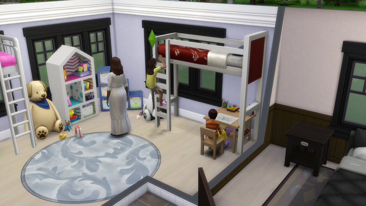 SimsAsh99's tweet image. So you can put desks underneath just to the side more and also tested activity tables and they work. As long as item arent in there 'crawl space' you are fine #sims4 @TheSims #simsbunkbeds #sims4bunkbeds #thesims4 #thesims #buildthesims