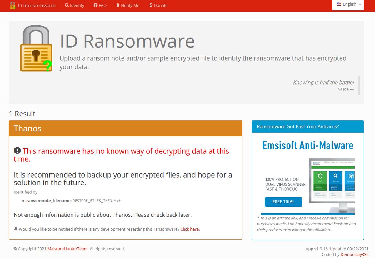 JAMESWT_WT's tweet photo. Some Mentioned Samples
#Ransomware #Lockthesystem >#Thanos
Rtf
https://t.co/fTNxPJxMi3
Exe
https://t.co/eyqlFaEJL1
Exe
https://t.co/0zanZqiUIa https://t.co/1KD1qeVwDV