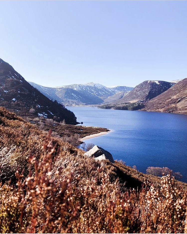 VisitCairngrms's tweet photo. Lovely Loch Muick in the spring sunshine ☀️🌿
Excited for you to breathe the #Cairngorms air again soon ☮️
📸 | @mattwstevenson | IG
#respectprotectenjoy 
#cairngormstogether 

#stayhome #staysafe https://t.co/AW7v24aeNE