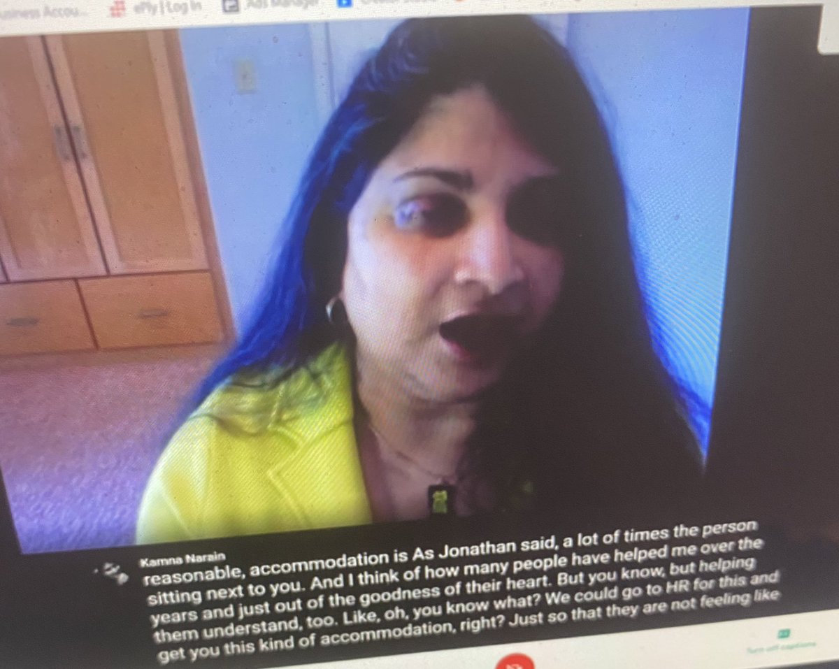ALeaderLikeMe's tweet photo. Panel host @CoachKamna says businesses need to look more at inclusivity when it comes to disability and they need to make it priority. Training people managers would be a good start so they know how to manage accessibility better #DiversityInAction https://t.co/IBuPK9JZf2