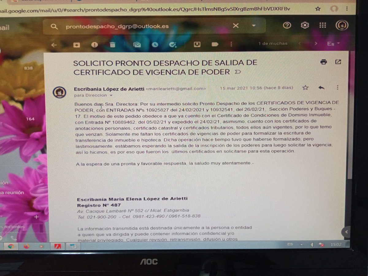 LINDAMARIAELIZ's tweet photo. @lelizgonza Por favor sra. Directora si me puede ver este pronto despacho que aún no tengo respuesta. https://t.co/cj2Ho1J0bn