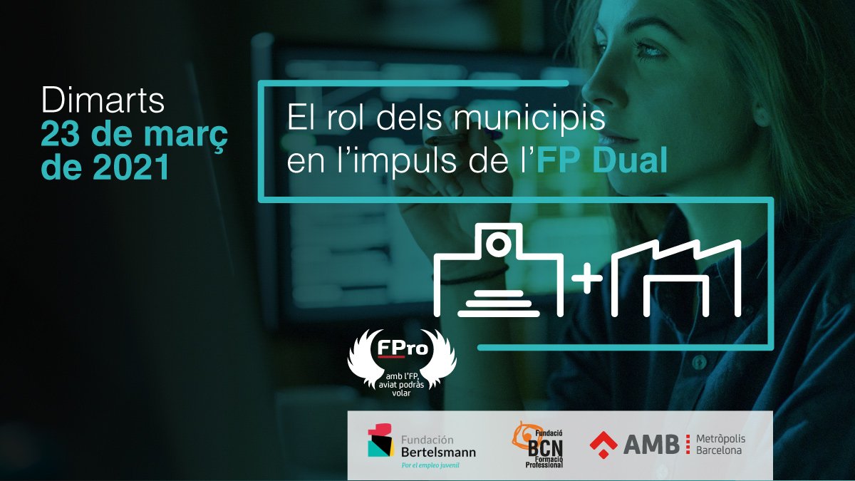 BorrellSF's tweet photo. Avui com Consellera a la jornada 'El rol dels municipis en l'impuls de l'#FPDual', amb @fundaciobcnfp
i @FBertelsmann 

🔹S'hi posarà en valor l'FP Dual, l’intercanvi d’experiències i les bones pràctiques
🔹L'#AMB se suma a l’Aliança per l’FP Dual

#FProAMB
#FProfessional https://t.co/Xvv4aQv2lF