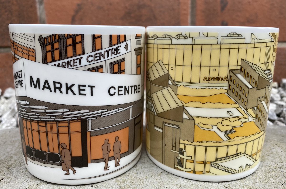 rebuildingmcr's tweet photo. Excited to have launched our 2nd mug showing the underground Market Centre, located off Market Street from 1972 until the early 1990s. Our 1st mug showing the Cromford Court apartments is also back in stock. 10% of all sales go to @Coffee4Craig. Our shop: https://t.co/qDpuVilre6 https://t.co/vNFSf4SYyr