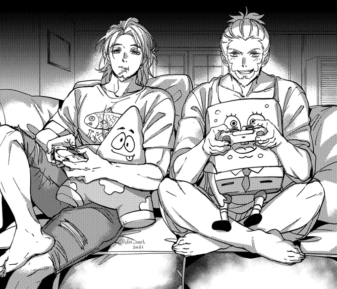 om bobon dan zen main game bareng? oh langsung fanart lah ya..

 #Zeni_Rupa #bonnivierart 