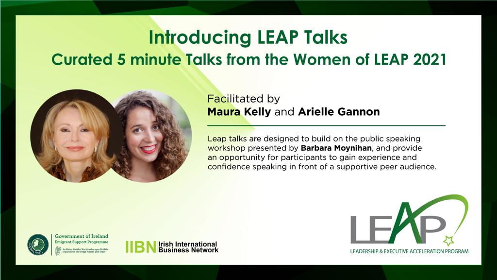 leap_now's tweet photo. It's nearly time for our first ever LEAP Talks 'Voices Worth Hearing' event, facilitated by @MauraKellyMedia & @teachercode_llc!
We can't wait to hear from #leapnow2021; it's time to raise your voice! @IIBN @GlobalIrish @jscanlon1 #leapnow https://t.co/xNCQ6BjNt2