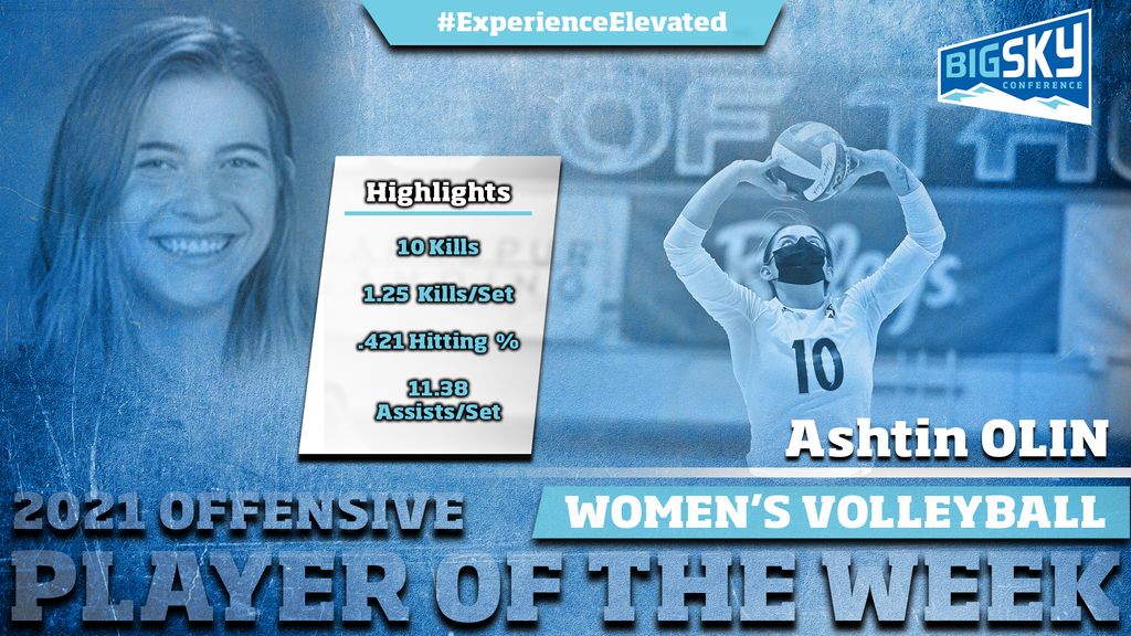 BigSkyVB's tweet photo. It's a sweep for @SacStateVB!!  Congrats to Astin Olin and Kanai Hayes on being named the #BigSkyVB Players of the Week!

RELEASE: https://t.co/LEILkqo2Td https://t.co/oDEj47lT0R