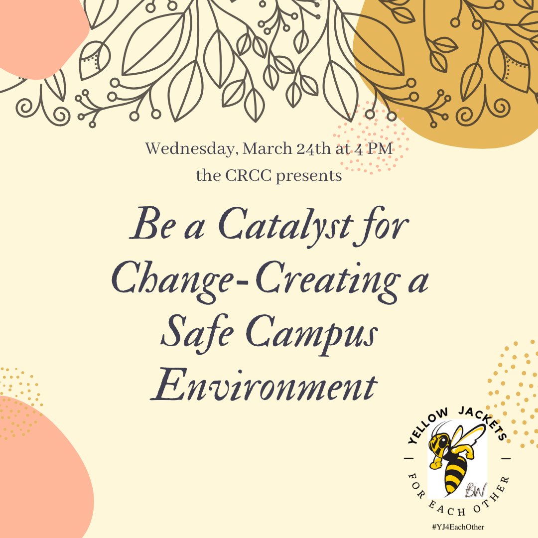 Want to gain skills to be able to intervene safely in potentially harmful situations? This workshop employs the 3 D’s of Bystander Intervention that equips participants with a variety of different options to make their communities better and safer.
3/24 | 4pm-5pm