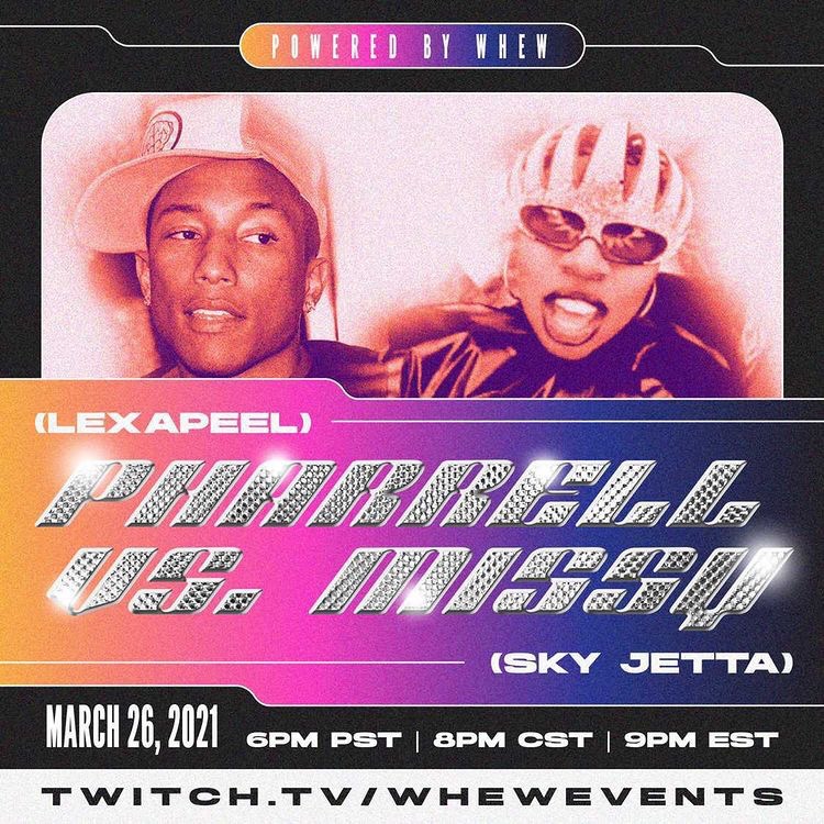 This Friday myself + <a href="/SkyJetta/">BIG JET</a> will be streaming live playing our favorite slaps from two of the best producers to ever do it! Pharrell VS. Missy 🔥🔥  Twitch.tv/whewevents - d/l the app its free! #pharrell #missy #Verzuz