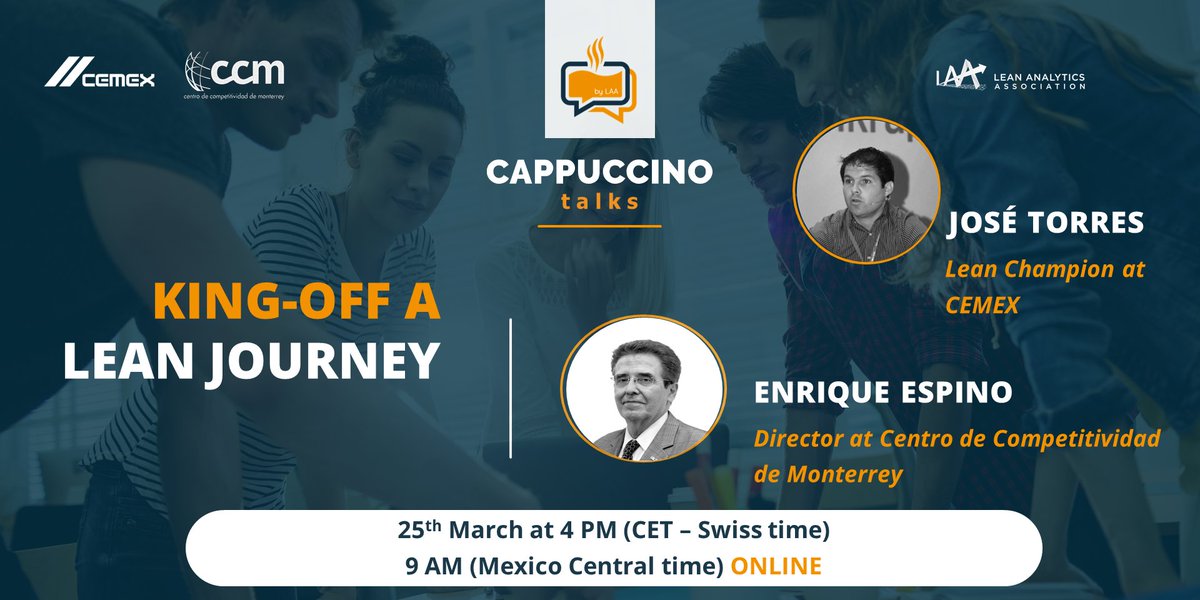 👩🏼‍🤝‍👨🏽Join us on March 25th, 4PM Swiss time (9AM MxCT) to listen to Jose Alberto Torres, Lean Champion at CEMEX, &amp; Enrique Espino, Director at the Competitiveness Center in Monterrey about the impact of kicking-off a lean innovation journey!
🖊️us02web.zoom.us/webinar/regist…