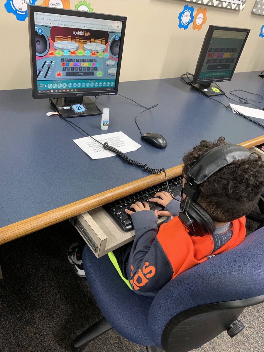 MrsAdamsTCETech's tweet photo. Proud of my little KG keyboarders today. Learning finger placement with the goat in #DanceMatTyping. #throwthesheep. @MatthewMillerpe @shara_graves https://t.co/EIHVfki0JR