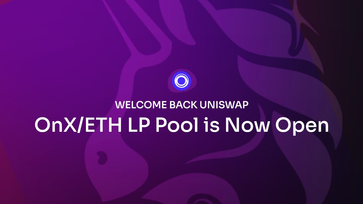 📣 Our ETH/OnX LP Pool is Now Open!

We've adjusted the rewards for the following pool and re-open our beloved ETH/OnX Uniswap pool rewards!

🍣 ETH/OnX SLP Multi 35x (OnX, Sushi,  and OnS Rewards) ~350%
🍣 ETH/OnX SLP 25x (OnX) ~103%
🦄 ETH/OnX LP 10x (OnX) ~1,050%

$SUSHI $UNI