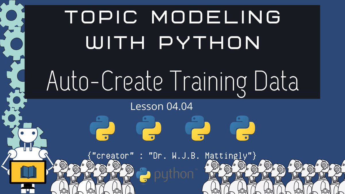 wjb_mattingly's tweet image. Video in Text Classification for #DH (#digitalhumanities ) series now live! How to create a training set with word vectors via @gensim_py .
Video: youtu.be/clWHe5Z3Js4
#NLP