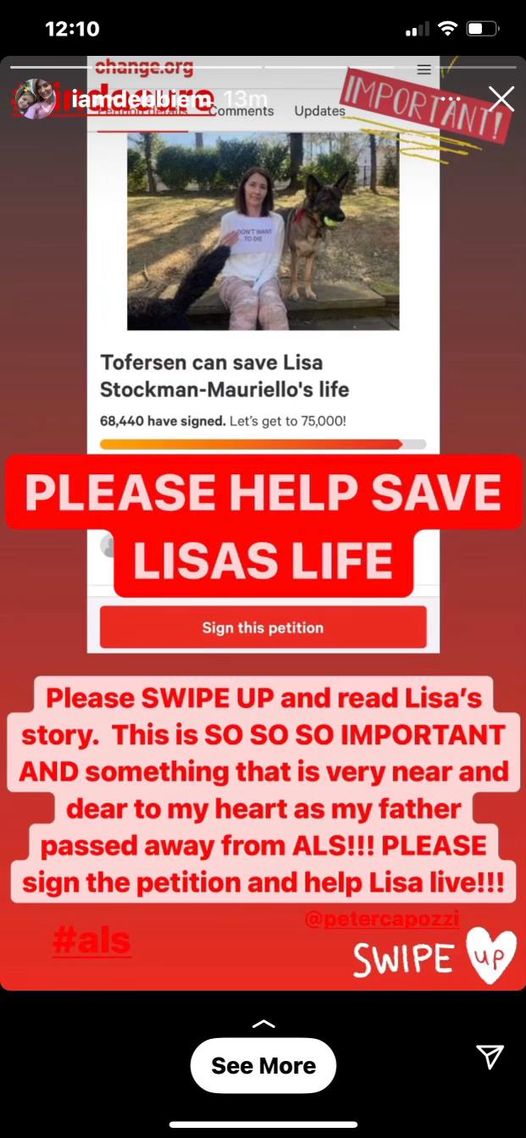 LisaLegacy4ALS's tweet photo. @iamdebbiem Thank you so much for lending your support to Lisa as she asks @biogen for access to #tofersen to give her a few more months with her beautiful family. @US_FDA 
#MoreTime4Lisa #BiogenSayYesToLisa #HumanityAndScienceForLisa #endALS #tofersen4Lisa https://t.co/HOCdS5M5dy