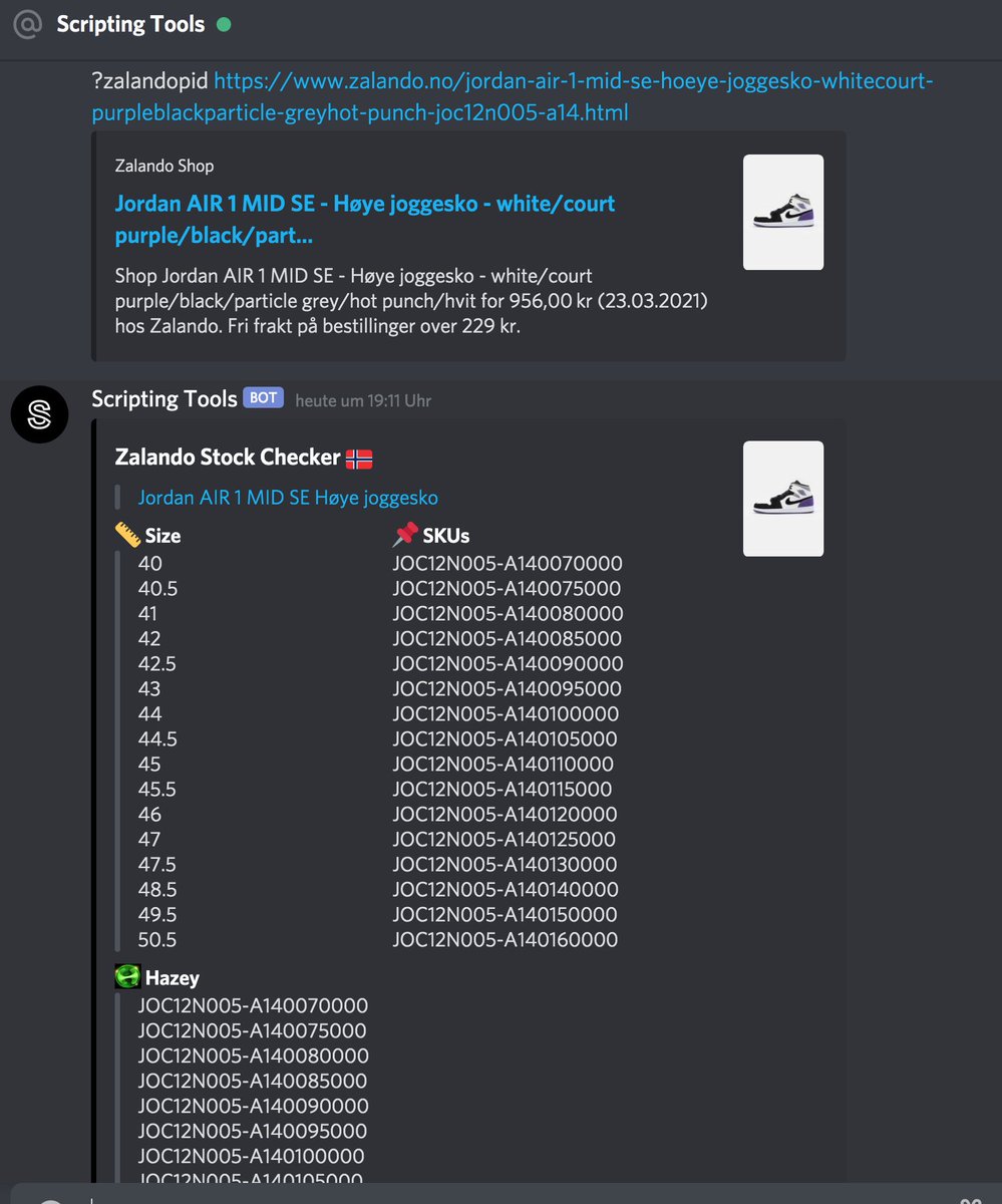 scriptingtool's tweet photo. Zalando

- Link Scraper
- Stock Checker
- Bot Format https://t.co/RWMqhy59Fi