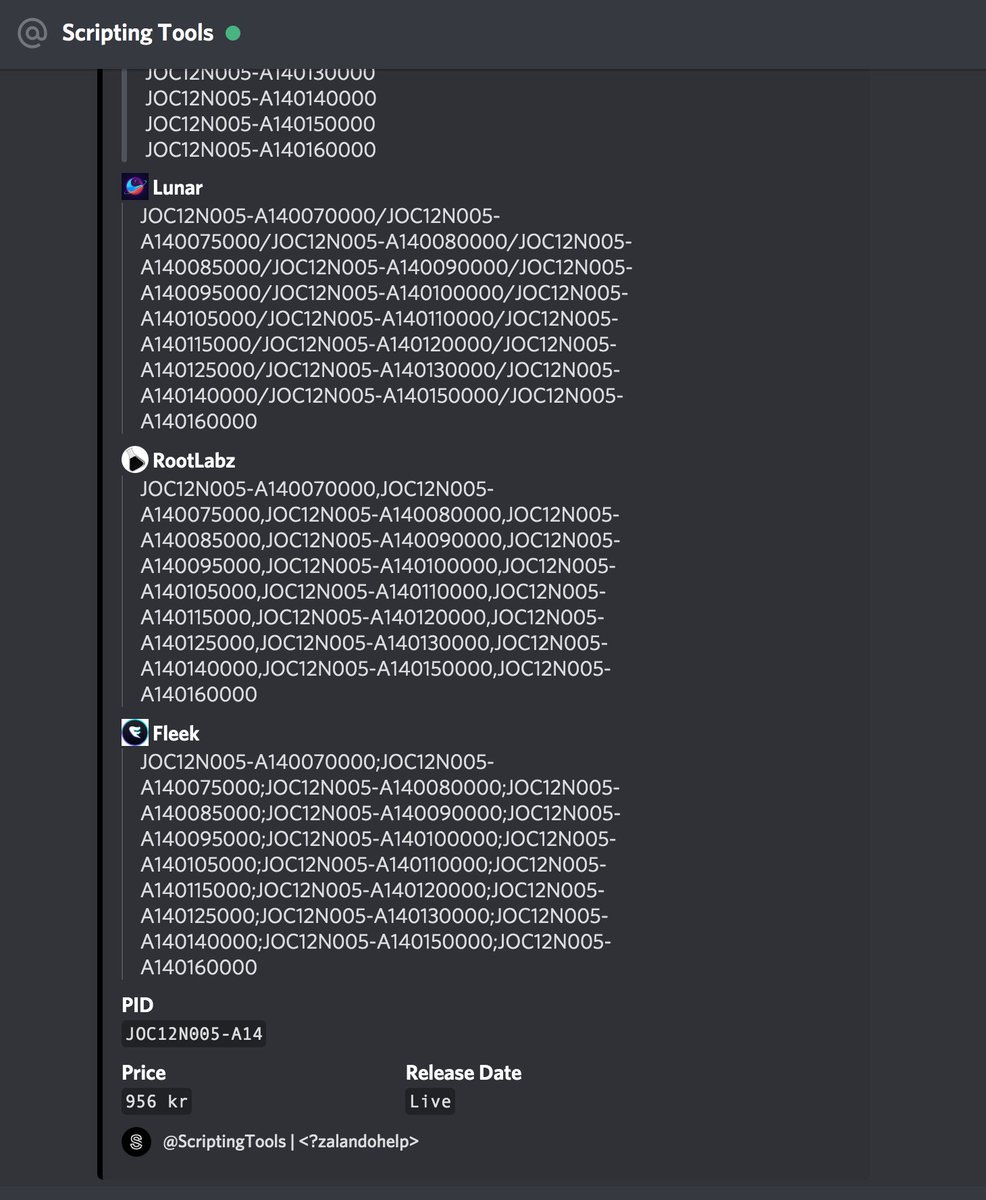 scriptingtool's tweet photo. Zalando

- Link Scraper
- Stock Checker
- Bot Format https://t.co/RWMqhy59Fi