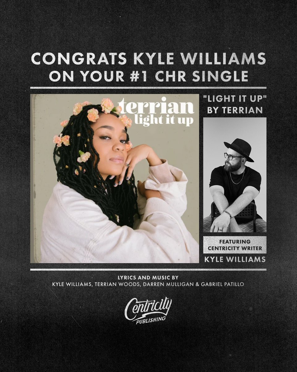 Congratulations @willyechomusic on your #1 CHR radio single for, “Light It Up" by <a href="/iamterrian/">TERRIAN</a>!