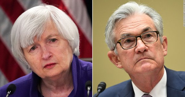 CNNPolitics's tweet photo. Treasury Secretary Janet Yellen and Fed Chairman Jerome Powell praise the stimulus, saying the US economy is on the mend but that there's more work to be done https://t.co/GJCytbae70 https://t.co/zZlgnv9ynw