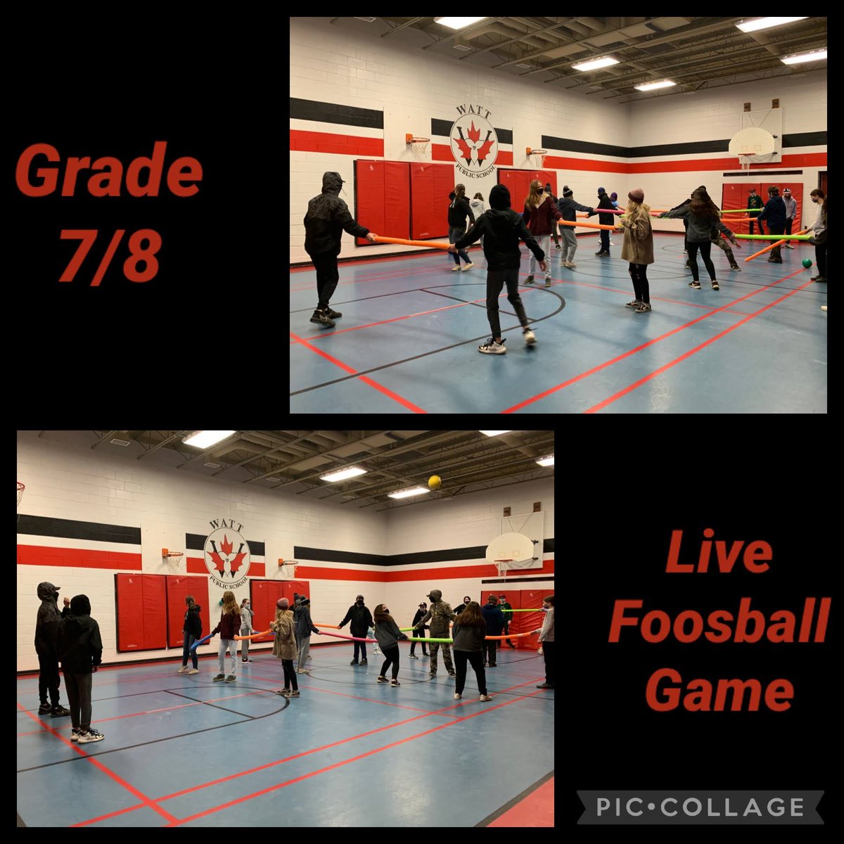 WattPS's tweet photo. Our Grade 7/8s had a blast playing a "live" version of Foosball thanks to suggestions from OPHEA!!  It was a ton of fun watching too!  #WattPower https://t.co/F0j9XMJhwr