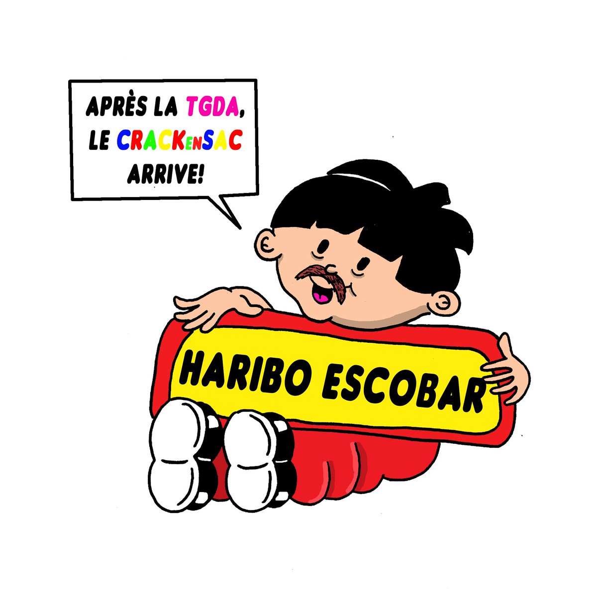 KSAKAMOTOFUJII's tweet photo. Tagada Gate
#tagadagate #haribo #dessindepresse #dessinsatirique #caricature #DarmaninDemission #tagada #bandedessinee #comics #bd #satire https://t.co/uxVL3CdNH6