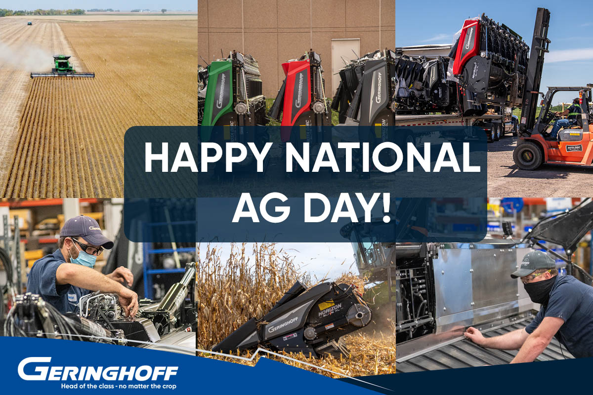 Geringhoff's tweet photo. Happy National Ag Day! We are proud to be a part of this amazing industry – there is nothing more noble than feeding the world.

#NationalAgDay #NationalAgWeek #agriculture #farming https://t.co/QPRF6YDqdP