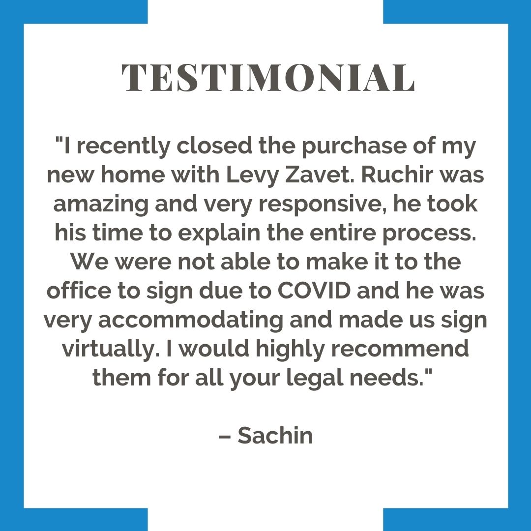 LevyZavet's tweet photo. We really appreciate your kind words, Sachin. COVID-19 hasn't made things easy on anyone. We're always happy to accommodate the needs of our clients.
#TestimonialTuesday #LevyZavet #Toronto #TorontoLawyers #TorontoLawFirm #Ontario #estateplanning #virtualclosing #testimonial https://t.co/A00LMuOoR3