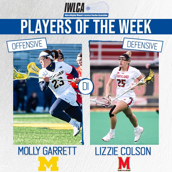 IWLCA's tweet photo. NEWS - IWLCA Players of the Week – March 23, 2021

https://t.co/HkVl3m92QV

@SalisburyWLAX @Denison_W_Lax @MarylandWLax @UMichWLAX @STAHawksWLax @CSUP_WLAX https://t.co/yN1Zz5Cyq2