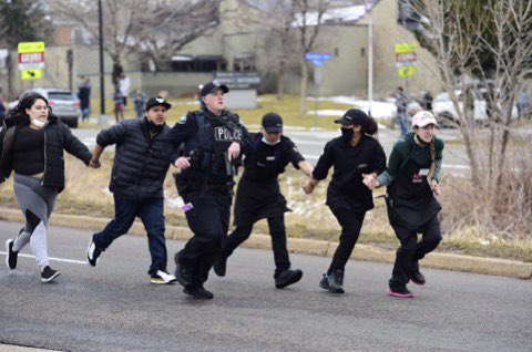 JMcCainNvrTrump's tweet photo. @RepBoebert Multiple choice. The people in the below photo are:
1. A group of American citizens pursuing happiness.
2. Terrified Americans running for their lives from the second mass shooting inside a week.
#GunReformNow #GunControlNow #EnoughIsEnough #FTheNRA #GOPNazisForPrison https://t.co/9KqPoN9coP