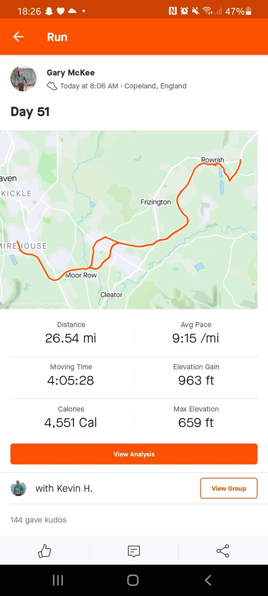 Marathon_Man365's tweet photo. 🏃‍♂️🏃‍♂️🏃‍♂️ DAY 51 = COMPLETE🏃‍♂️🏃‍♂️🏃‍♂️

Im running 110 MARATHONS in 110 DAYS all for @macmillancancer &amp; @HospiceatHomeWC
Today I was with @kevs55marathons

🐌 We took it slowly today

💨 A wee bit windy today

Thanks again everyone

Link to Sponsor: https://t.co/UH83idiCWd https://t.co/hiUD1RKrvt