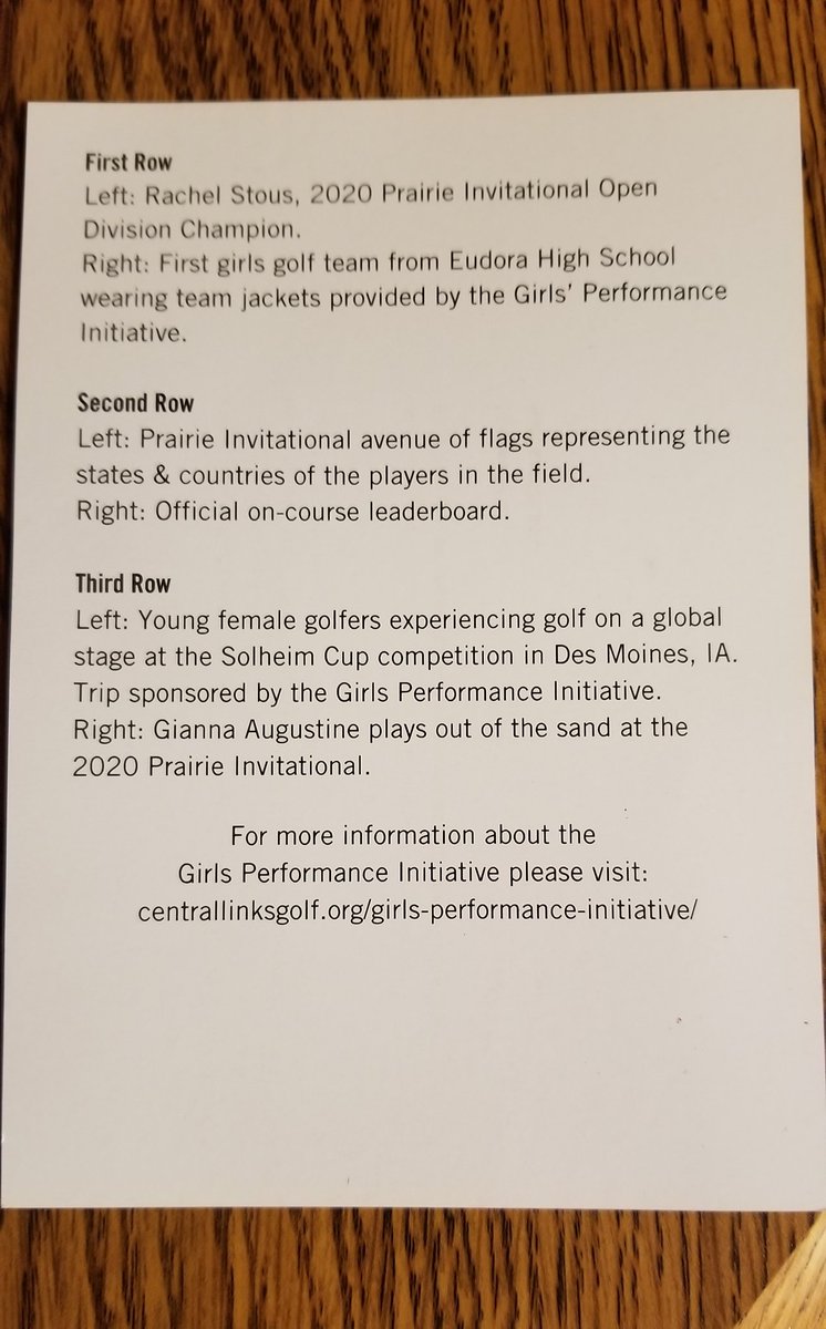 EudoraGolf's tweet photo. EHS Girl's Golf Team members Katy Pope, Haylee Moorman, and Bryce Prawl are featured in The Prairie Invitational Girls' Performance Initiative flyer. Thank you @PrairieInvite for all you do to grow the game for female golfers❣⛳🎉👏🏽 https://t.co/RU47ZW1Zge