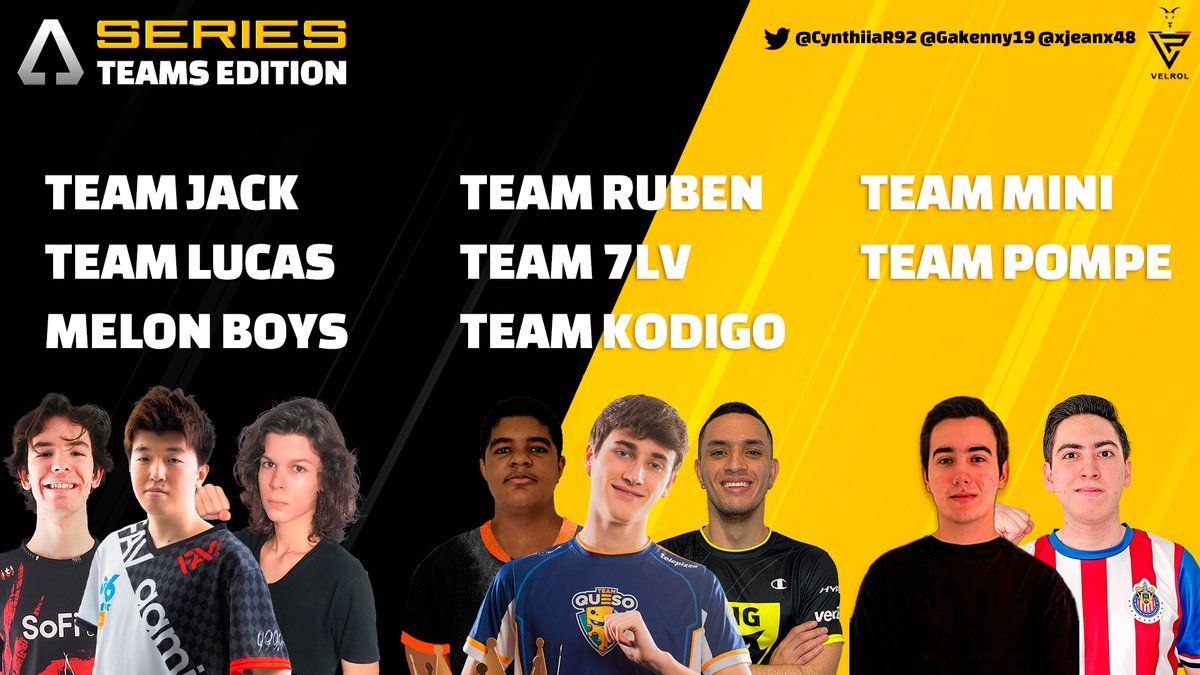 🏆#AppGradeSeries

¡Estos son los 8 equipos clasificados para la siguiente ronda donde se enfrentarán todos contra todos!

#TeamJACK
#TeamLucas
#MelonBoys
#TeamRuben
<a href="/Team7LV/">TEAM 7LV ⚡</a>
#TeamKodigo
#TeamMini
#TeamPompe

🗓️Arranca el 25/3/2021

❤️<a href="/CynthiiaR92/">Cindy❤️</a> <a href="/Velrol86Mx/">velrol</a> <a href="/Gakenny19/">Gakenny | גבריאל</a> <a href="/xjeanx48/">3DY55OM</a>